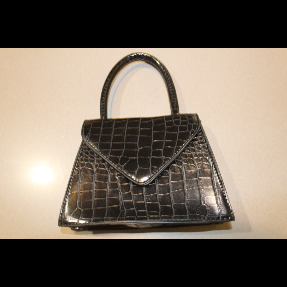 Small Black Croc Bag